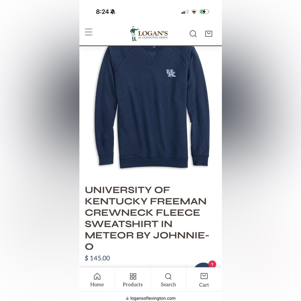 johnnie-O Meteor Blue Crewneck Sweater